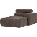 WOOOD Novi Chaise Longue Element Arm Rechts - Ribstof - Grijsbruin