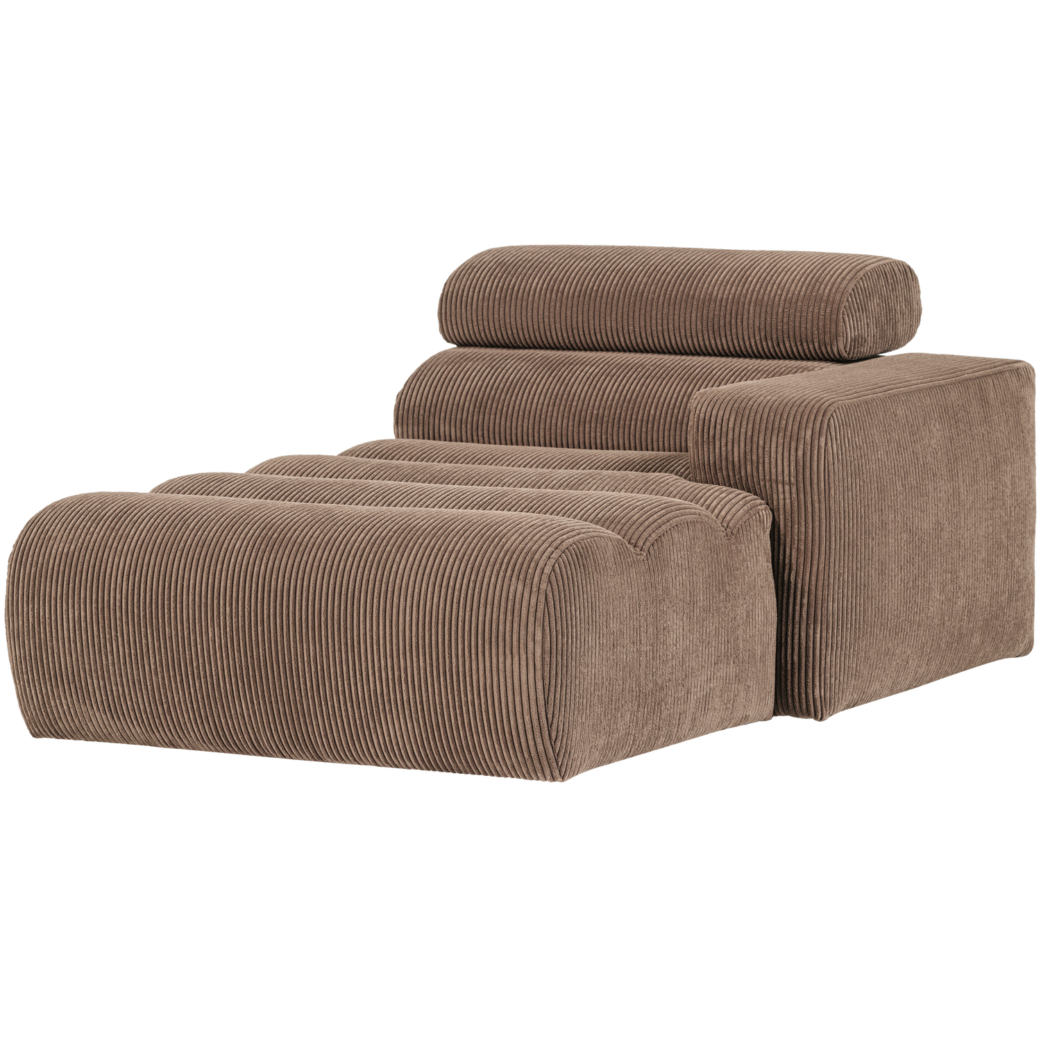 WOOOD Novi Chaise Longue Element Arm Rechts - Ribstof - Taupe