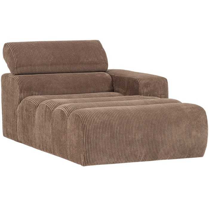 WOOOD Novi Chaise Longue Element Arm Rechts - Ribstof - Taupe