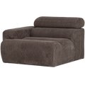 WOOOD Novi 1-Zits Element Bank Arm Rechts - Ribstof - Grijsbruin