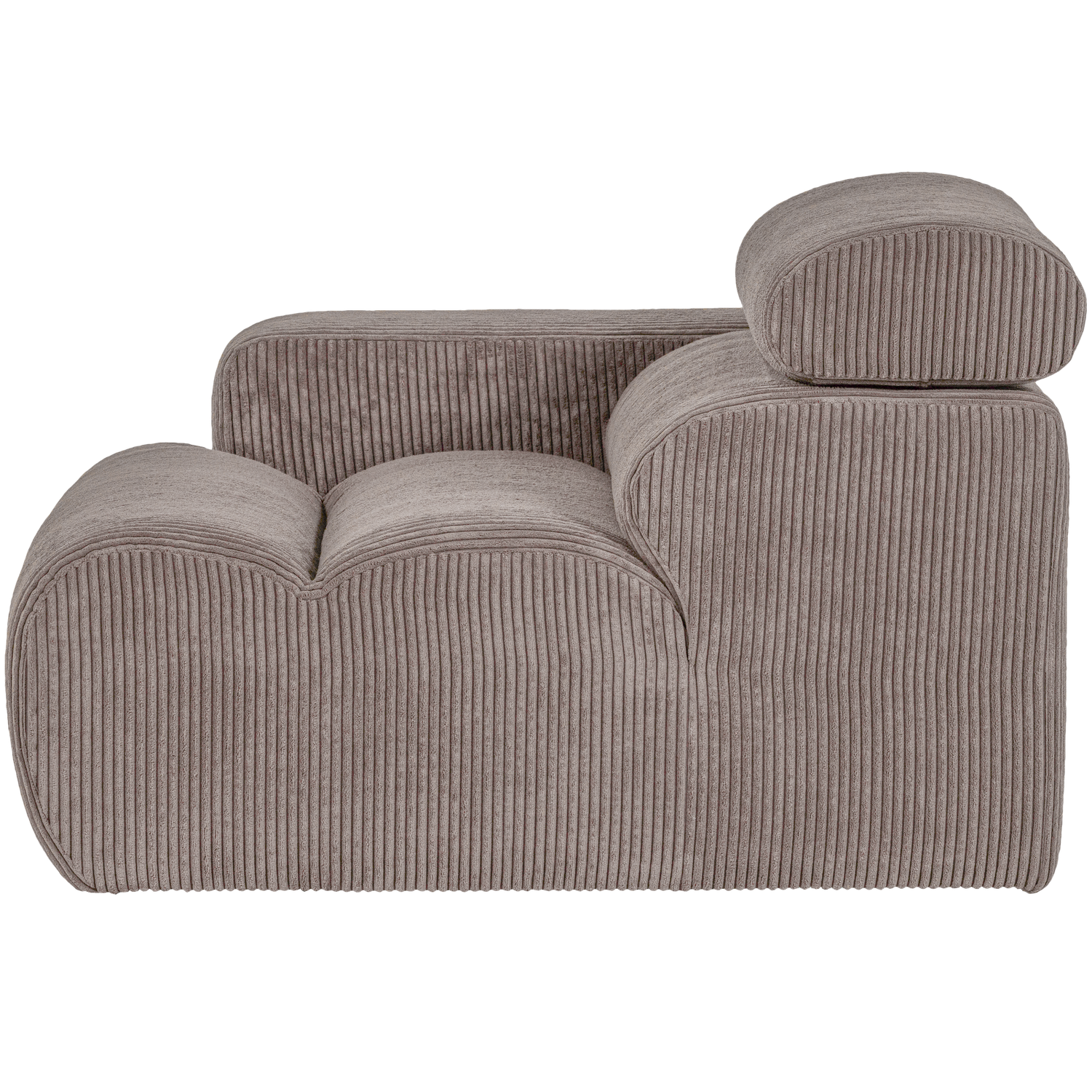 WOOOD Novi 1-Zits Element Bank Arm Rechts - Ribstof - Zand