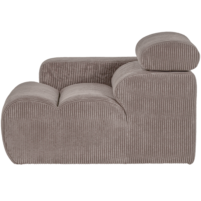 WOOOD Novi 1-Zits Element Bank Arm Rechts - Ribstof - Zand