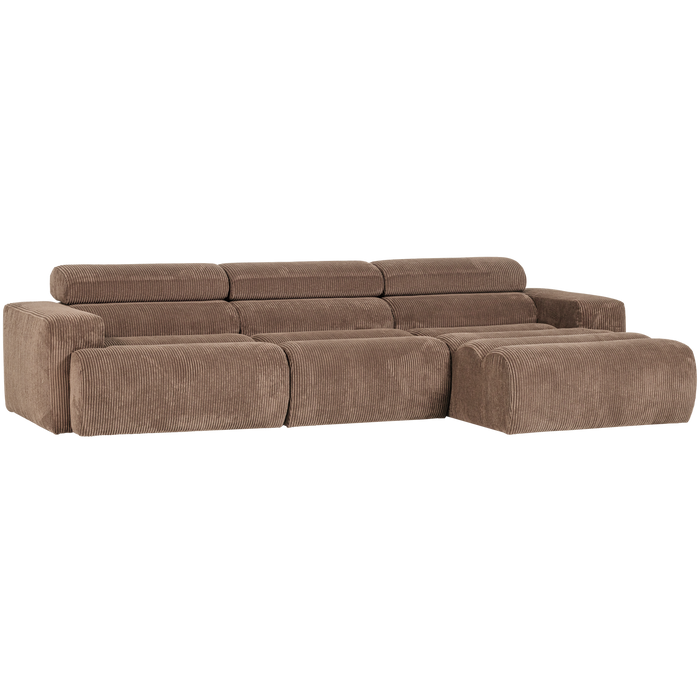 WOOOD Novi Chaise Longue Bank Rechts - Ribstof - Taupe