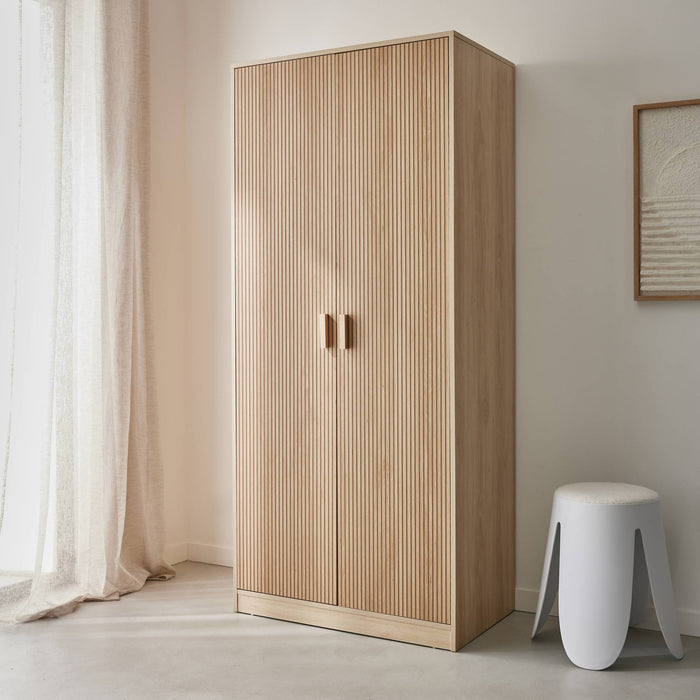 sweeek - Kledingkast decor hout 1 kledingkast 2 deuren