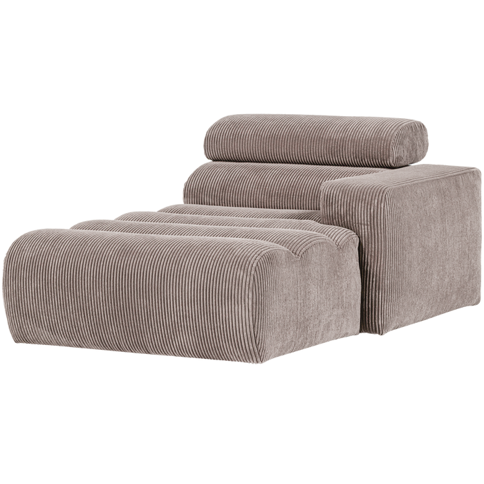 WOOOD Novi Chaise Longue Element Arm Rechts - Ribstof - Zand