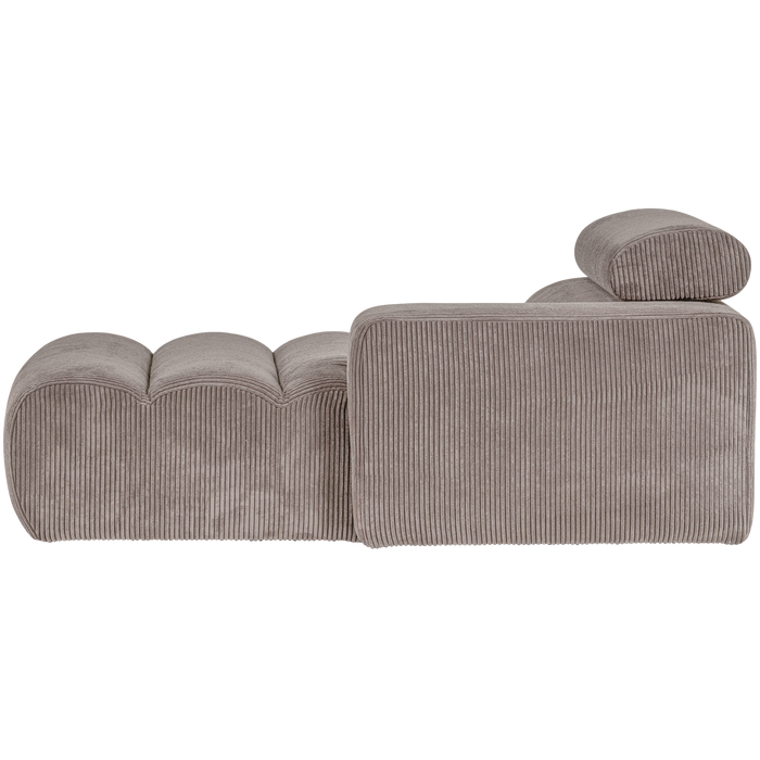 WOOOD Novi Chaise Longue Element Arm Rechts - Ribstof - Zand