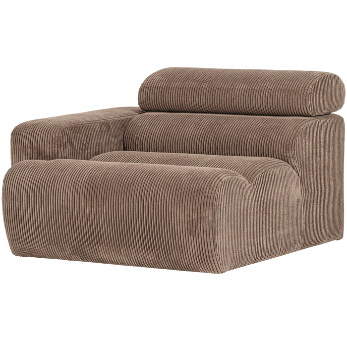 WOOOD Novi 1-Zits Element Bank Arm Rechts - Ribstof - Taupe