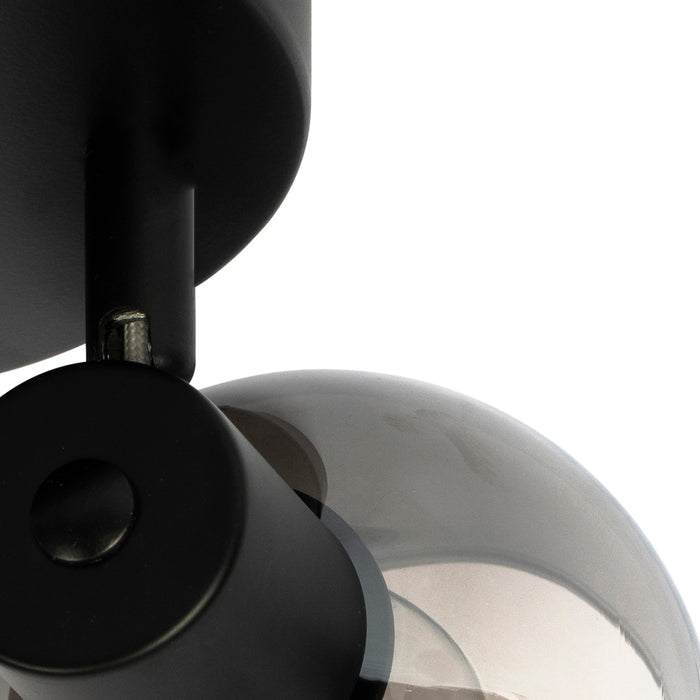 QAZQA Smart plafondspot zwart met smoke glas incl. 3 Wifi P45 - Vidro