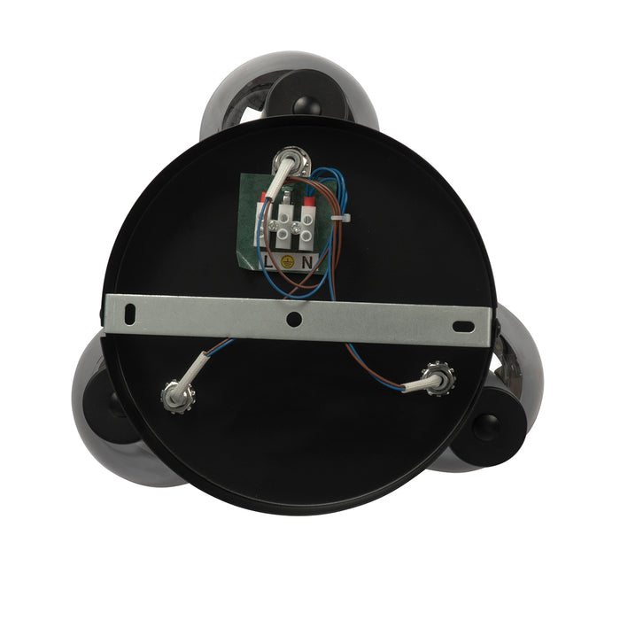 QAZQA Smart plafondspot zwart met smoke glas incl. 3 Wifi P45 - Vidro