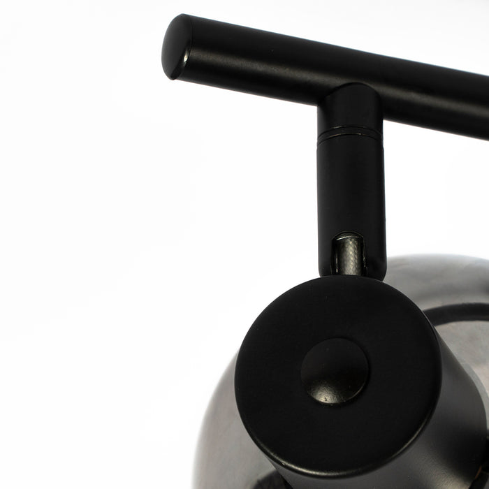 QAZQA Smart plafondlamp zwart met smoke glas incl. 2 Wifi P45 - Vidro