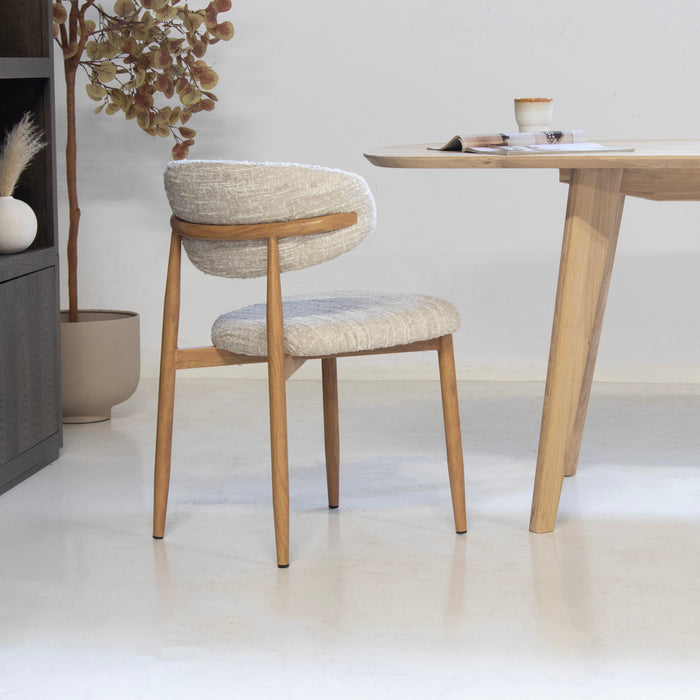 DÉJA Living - Eetkamerstoel Beige|Naturel - Skara - Set van 2