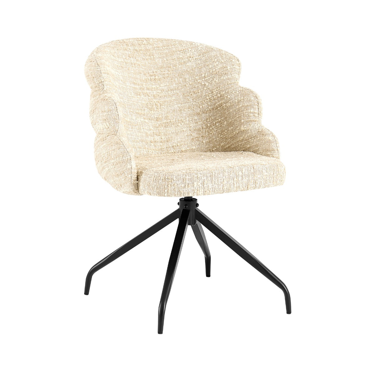 Giga Meubel - Eetkamerstoel Beige - Draaibaar - Claes - Set van 2