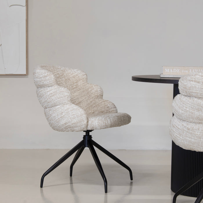 Giga Meubel - Eetkamerstoel Beige - Draaibaar - Claes - Set van 2