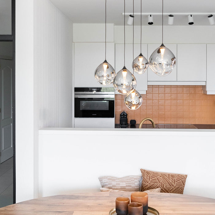 Atmooz Rosado Hanglamp - Ø55 x H170 cm - Organisch Grijs Glas