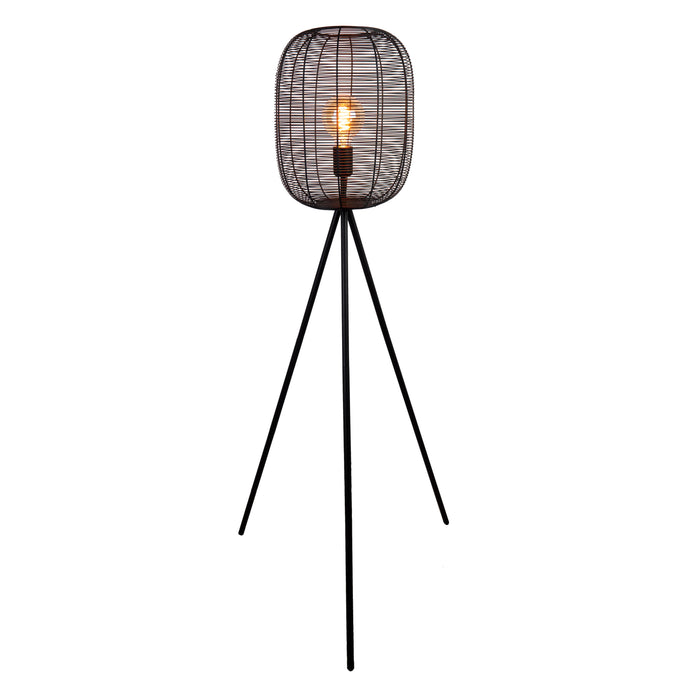 EGLO Rinroe Vloerlamp - E27 - 140,5 cm - Zwart - Staal