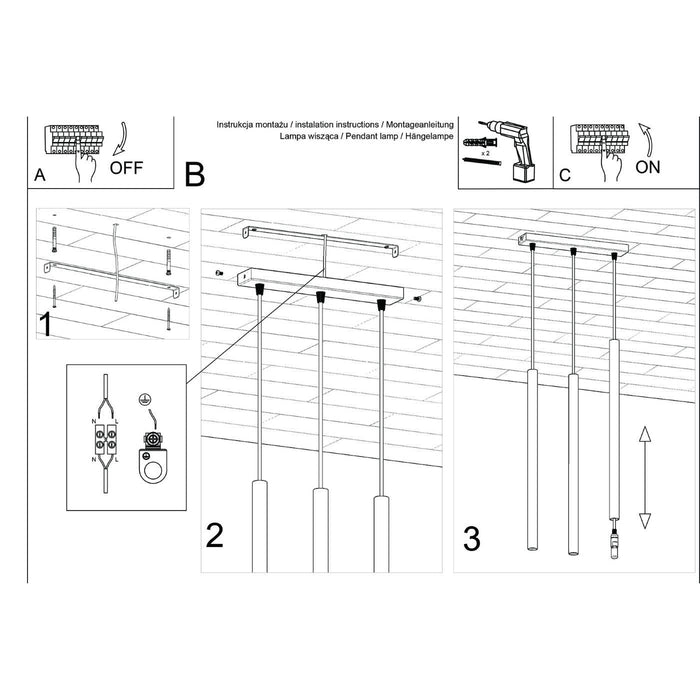 Sollux Hanglamp Pastelo 3-lichts