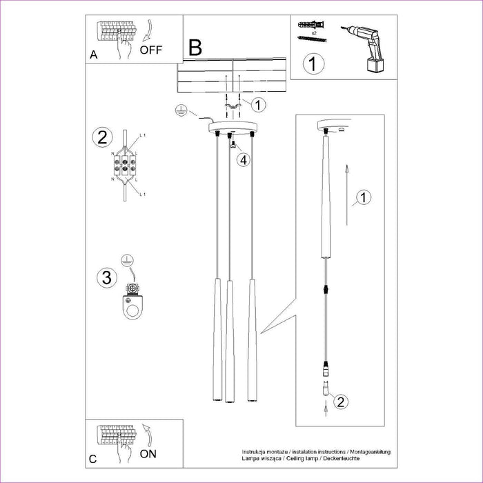 Sollux Hanglamp Bliss 3-lichts