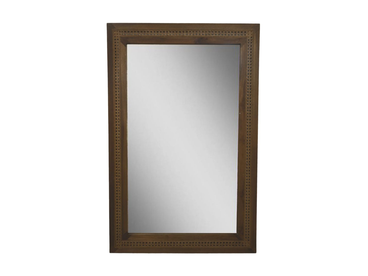 HSM Collection-Rechthoekige Spiegel-120x3x80-Naturel-Rotan|Teak