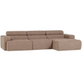 WOOOD Novi Chaise Longue Bank Rechts - Polyester - Taupe