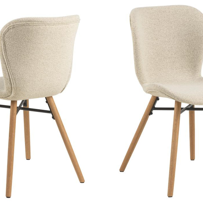 Giga Living - Eetkamerstoel Stof Beige - Zaria - Set van 2