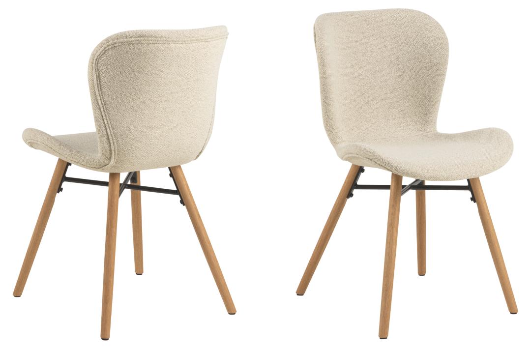 Giga Living - Eetkamerstoel Stof Beige - Zaria - Set van 2