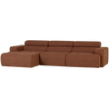 WOOOD Novi Chaise Longue Bank Links - Polyester - Terra