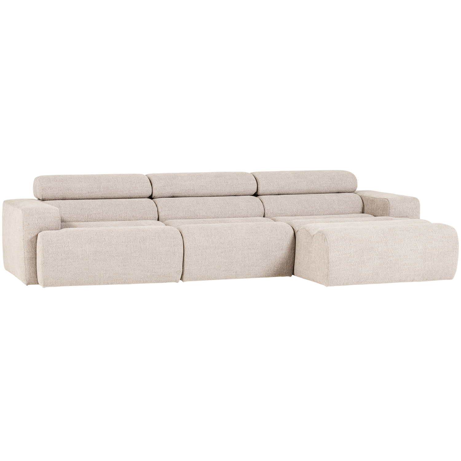 WOOOD Novi Chaise Longue Bank Rechts - Polyester - Naturel Melange