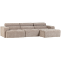 WOOOD Novi Chaise Longue Bank Rechts - Polyester - Naturel