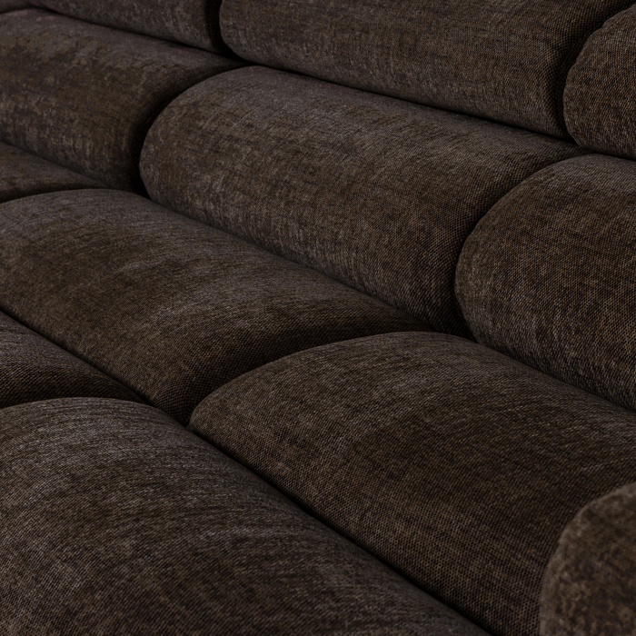 WOOOD Novi Chaise Longue Bank Links - Polyester - Donkerbruin Melange