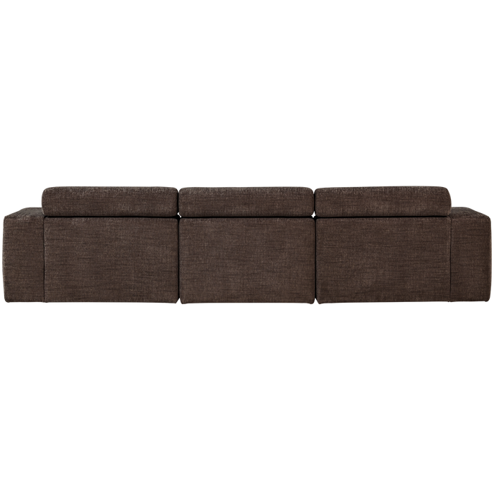 WOOOD Novi Chaise Longue Bank Links - Polyester - Donkerbruin Melange