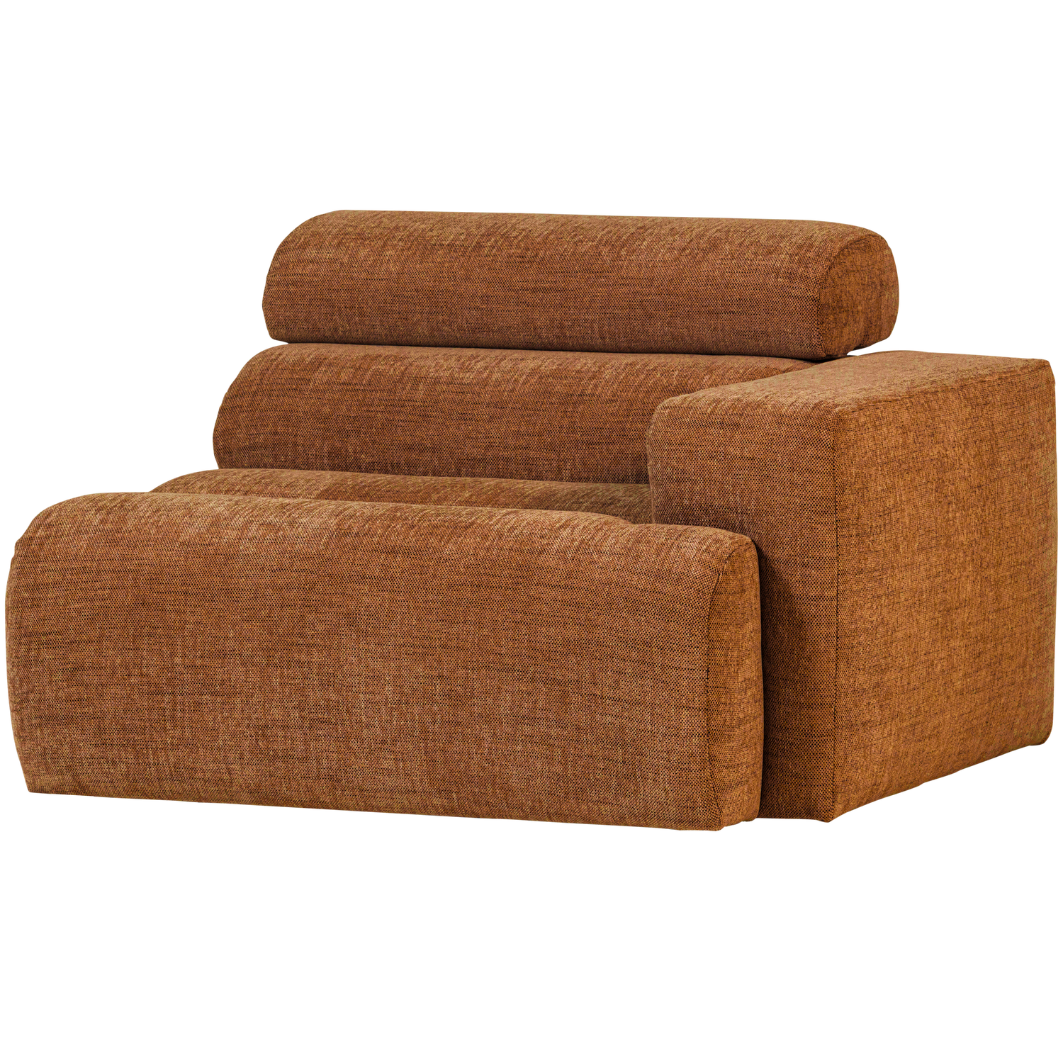 WOOOD Novi 1-Zits Element Bank Arm Rechts - Polyester - Oranje Melange