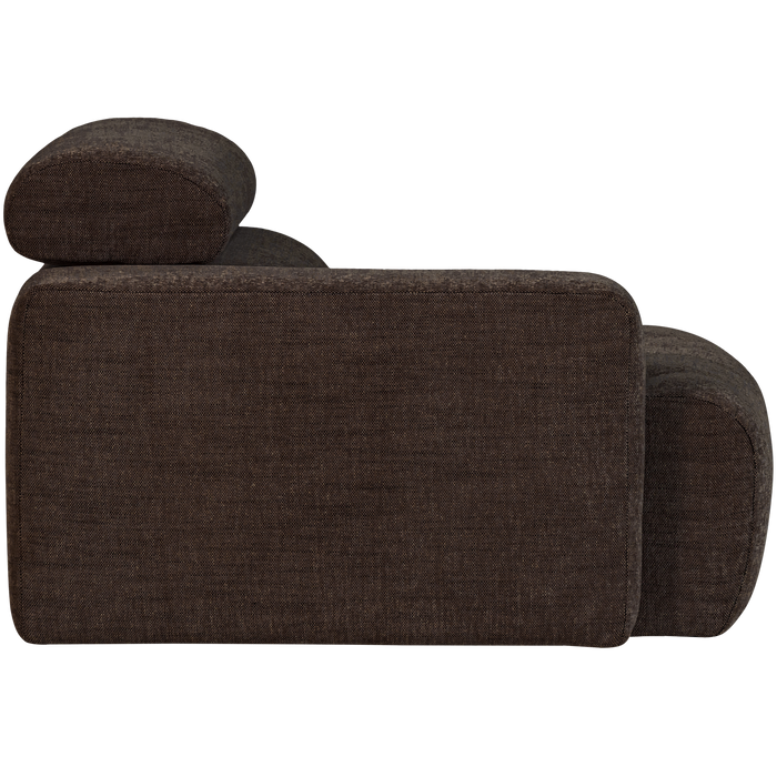 WOOOD Novi 1-Zits Element Bank Arm Links - Polyester - Donkerbruin