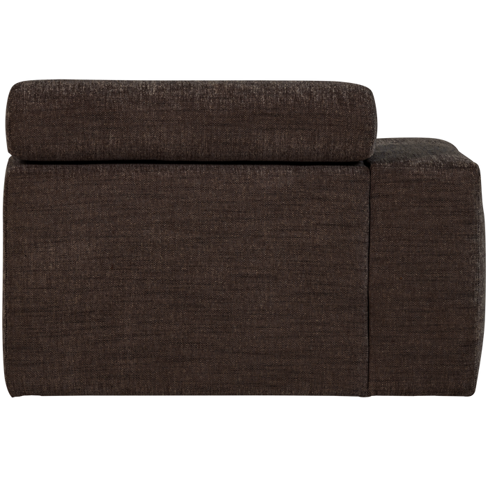 WOOOD Novi 1-Zits Element Bank Arm Links - Polyester - Donkerbruin