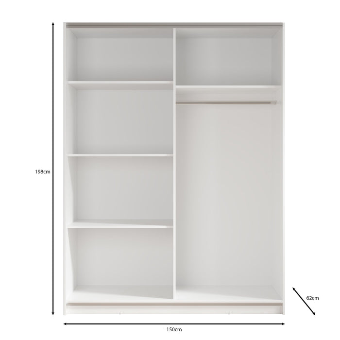 Meubella - Kledingkast Ganaro - Wit - 150 cm