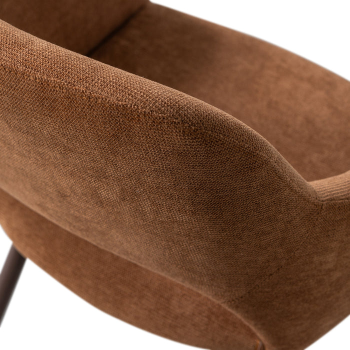 WOOOD Jenny Eetkamerstoelen - Geweven Stof - Bruin - Set van 2