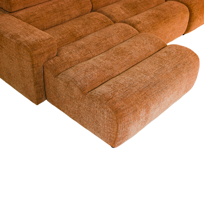 WOOOD Novi Chaise Longue Bank Links - Polyester - Oranje Melange