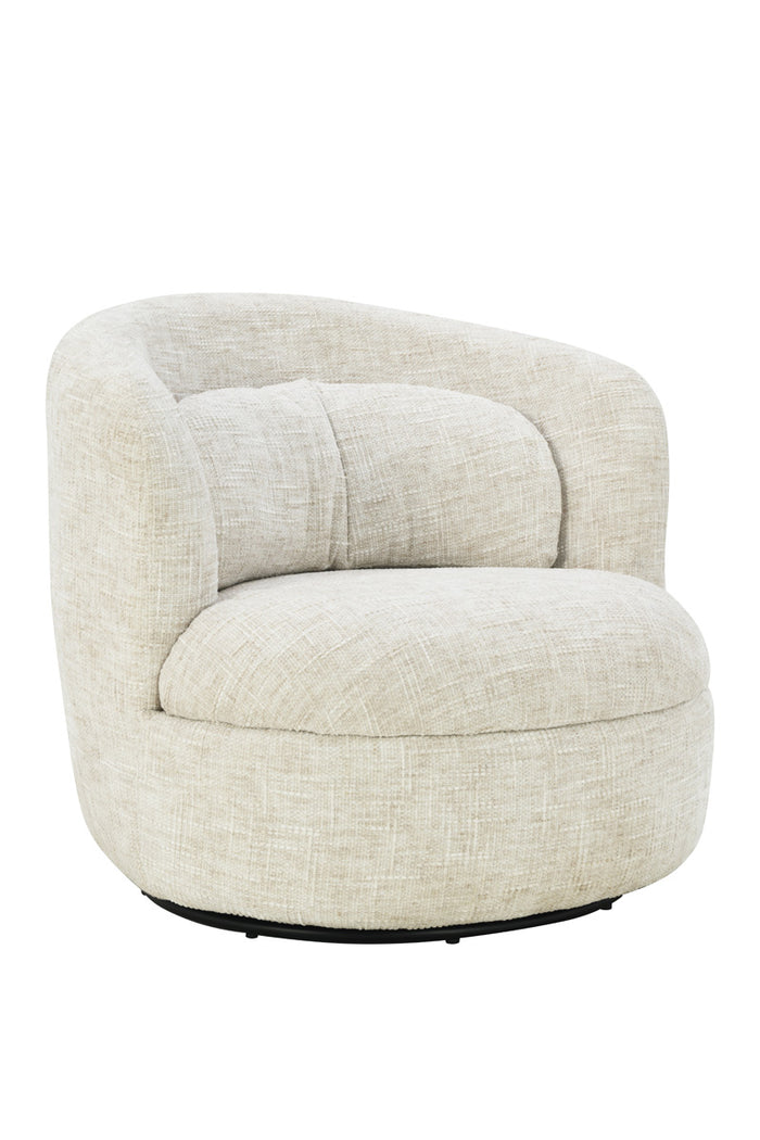 DÉJA Living - Draaifauteuil Beige Stof - Zithoogte 40cm - Lilou