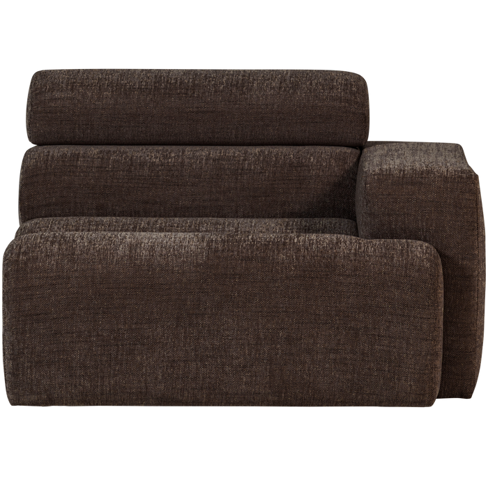 WOOOD Novi 1-Zits Element Bank Arm Rechts - Polyester - Donkerbruin