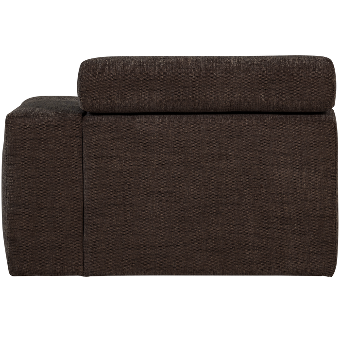 WOOOD Novi 1-Zits Element Bank Arm Rechts - Polyester - Donkerbruin