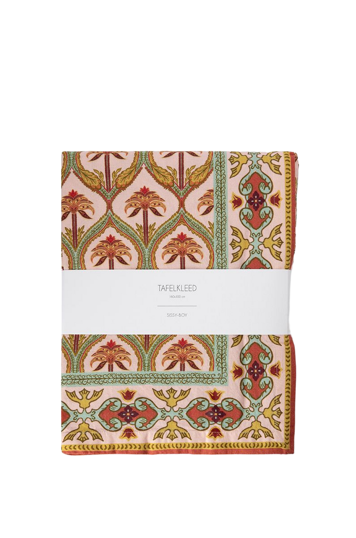 Sissy-Boy Lichtroze tafelkleed met palmbomen (160x300 CM)