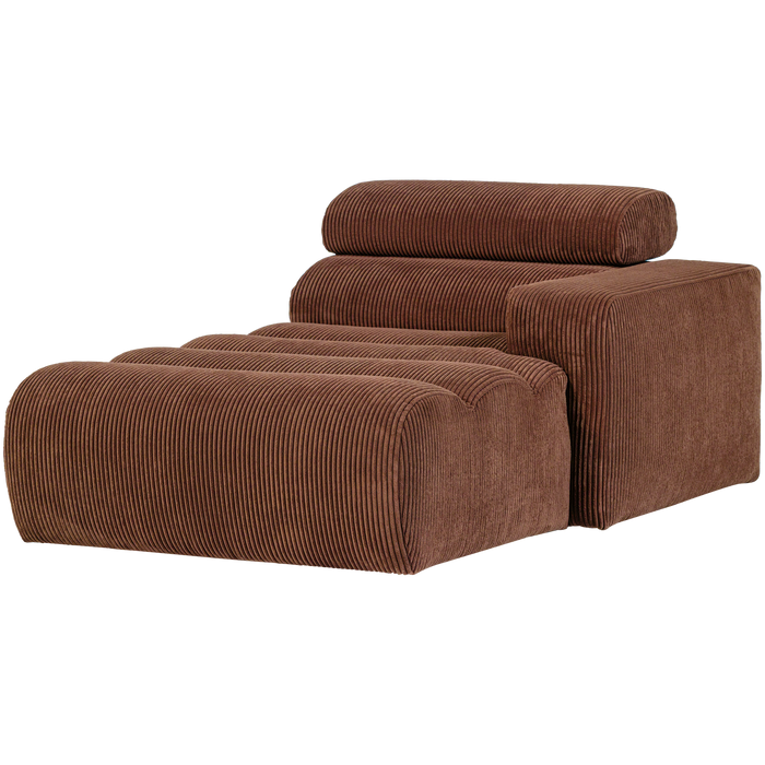 WOOOD Novi Chaise Longue Element Arm Rechts - Ribstof - Terra