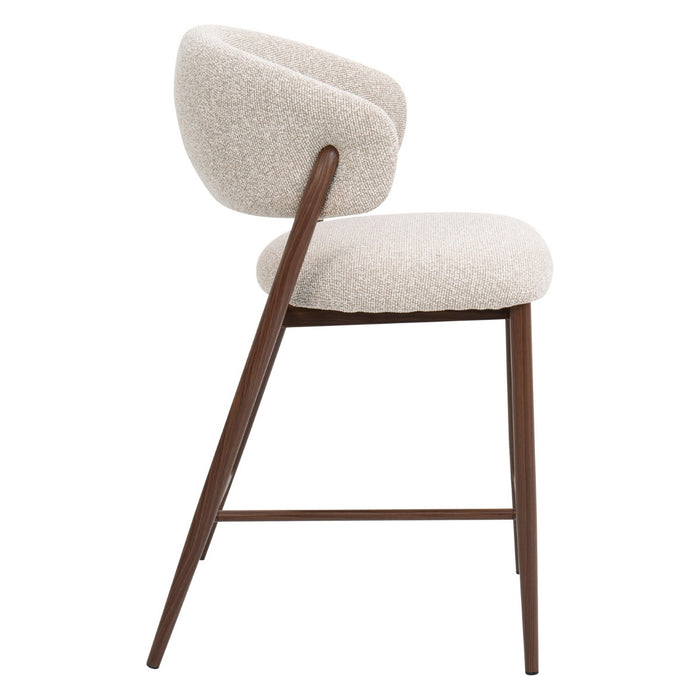 DÉJA Living - Barstoel Zand|Walnoot - 67cm - Skive - Set van 2