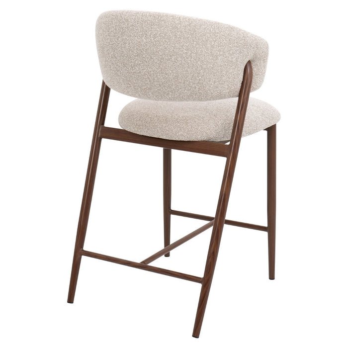 DÉJA Living - Barstoel Zand|Walnoot - 67cm - Skive - Set van 2