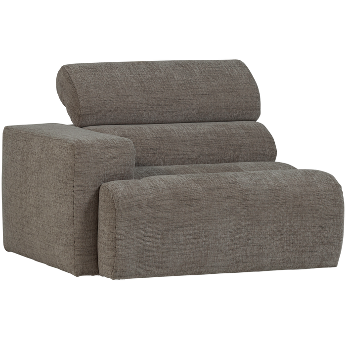 WOOOD Novi 1-Zits Element Bank Arm Links - Polyester - Grijs Melange