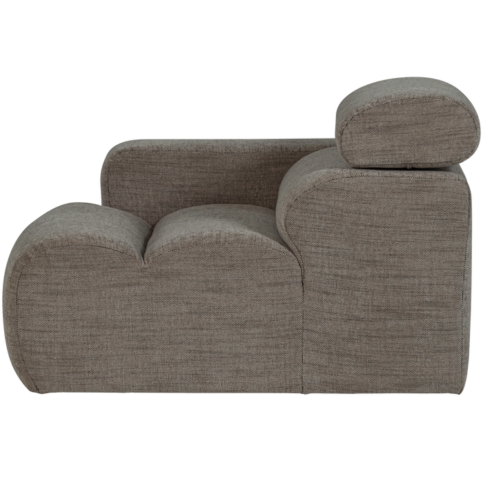 WOOOD Novi 1-Zits Element Bank Arm Links - Polyester - Grijs Melange