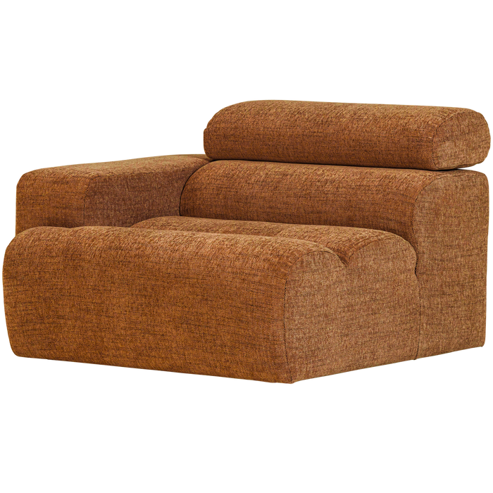 WOOOD Novi 1-Zits Element Bank Arm Links - Polyester - Oranje Melange