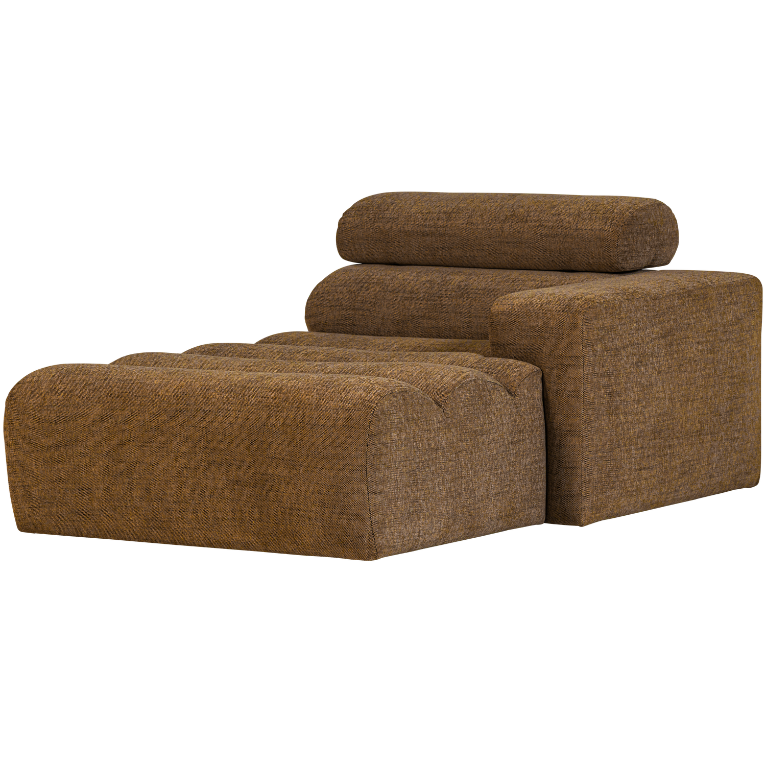 WOOOD Novi Chaise Longue Element Arm Rechts - PES-Karamelbruin Melange