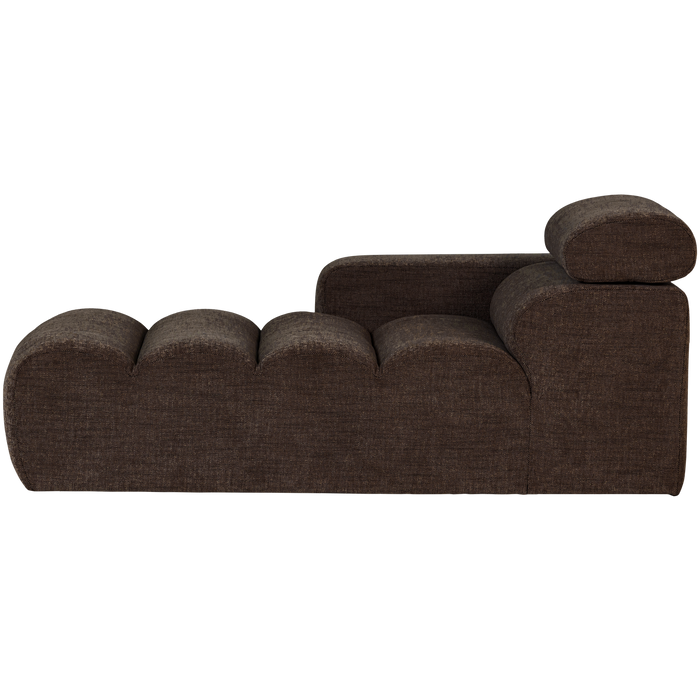 WOOOD Novi Chaise Longue Element Arm Links - PES - Donkerbruin Melange