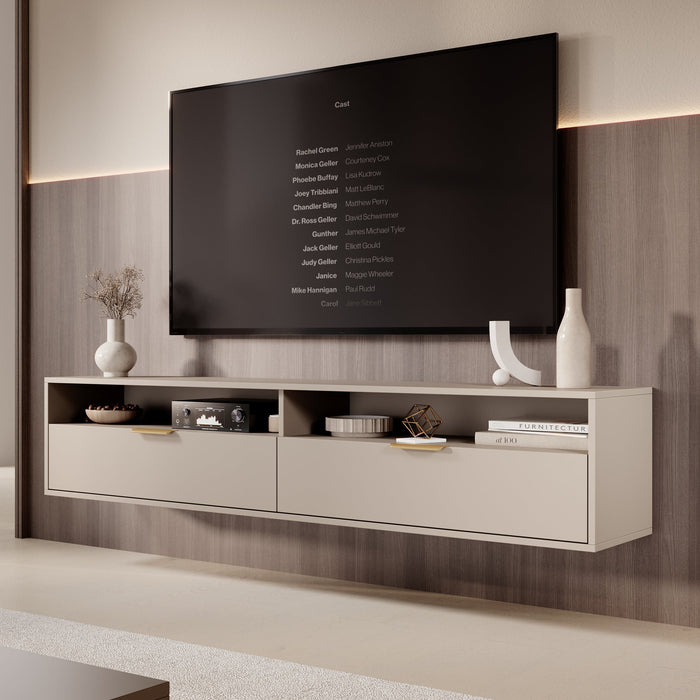Meubella - TV-Meubel Qipp - Beige - 175 cm