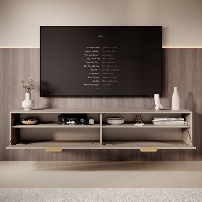 Meubella - TV-Meubel Qipp - Beige - 175 cm